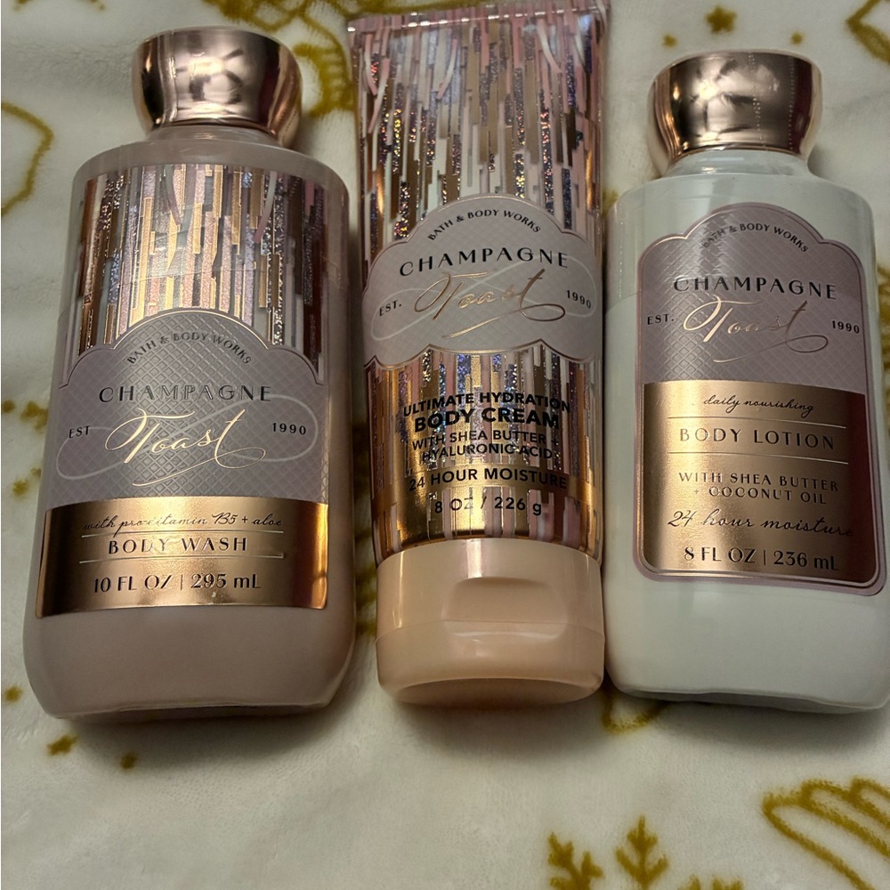 Bath & Body Works Champagne Toast Lotion Wash + Body Cream 🆕 3 Pc - Picture 3 of 4